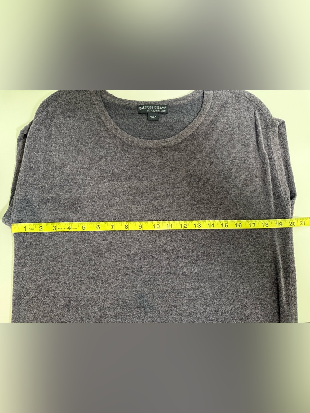 Barefoot Dreams Scoop Neck Short Sleeve Top in Charcoal Gray - Picture 8 of 9